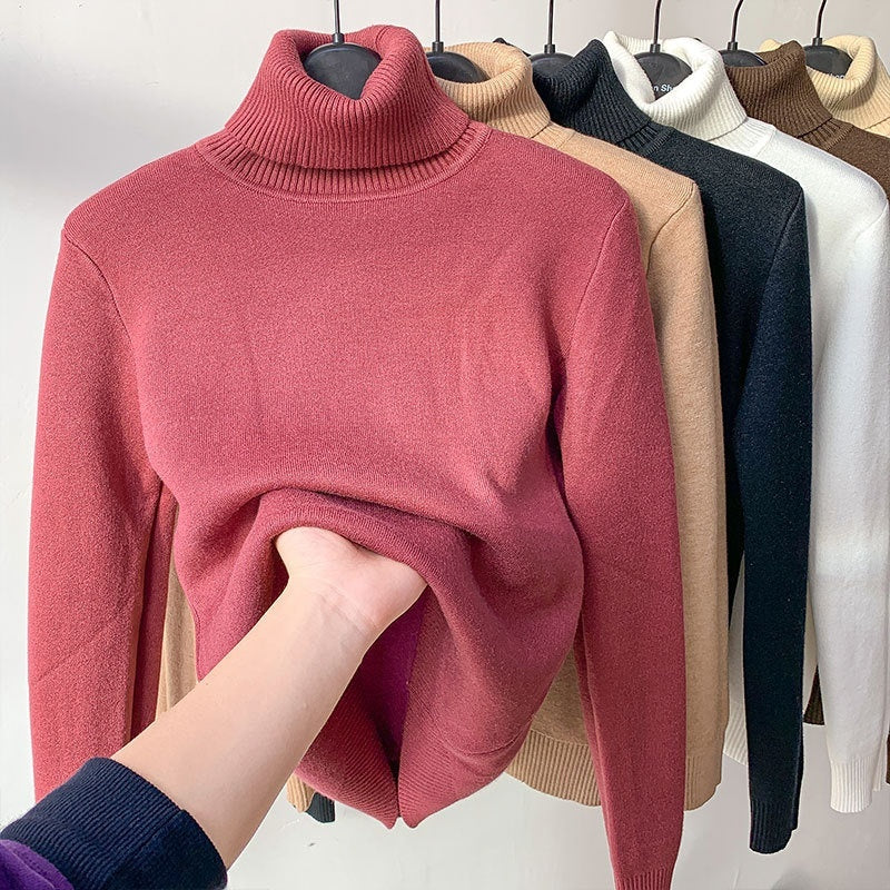 Topfitters™ | Turtle Neck Wintertrui Dames Elegante Dikke Warme Vrouwelijke Gebreide Trui Losse Basis Breiwerk