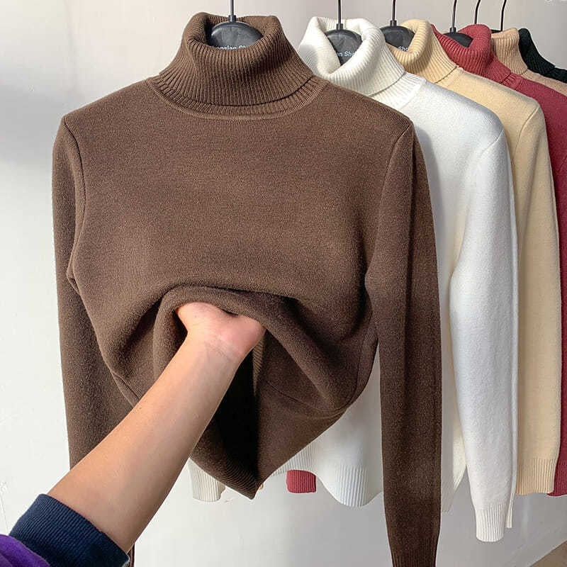 Topfitters™ | Turtle Neck Wintertrui Dames Elegante Dikke Warme Vrouwelijke Gebreide Trui Losse Basis Breiwerk