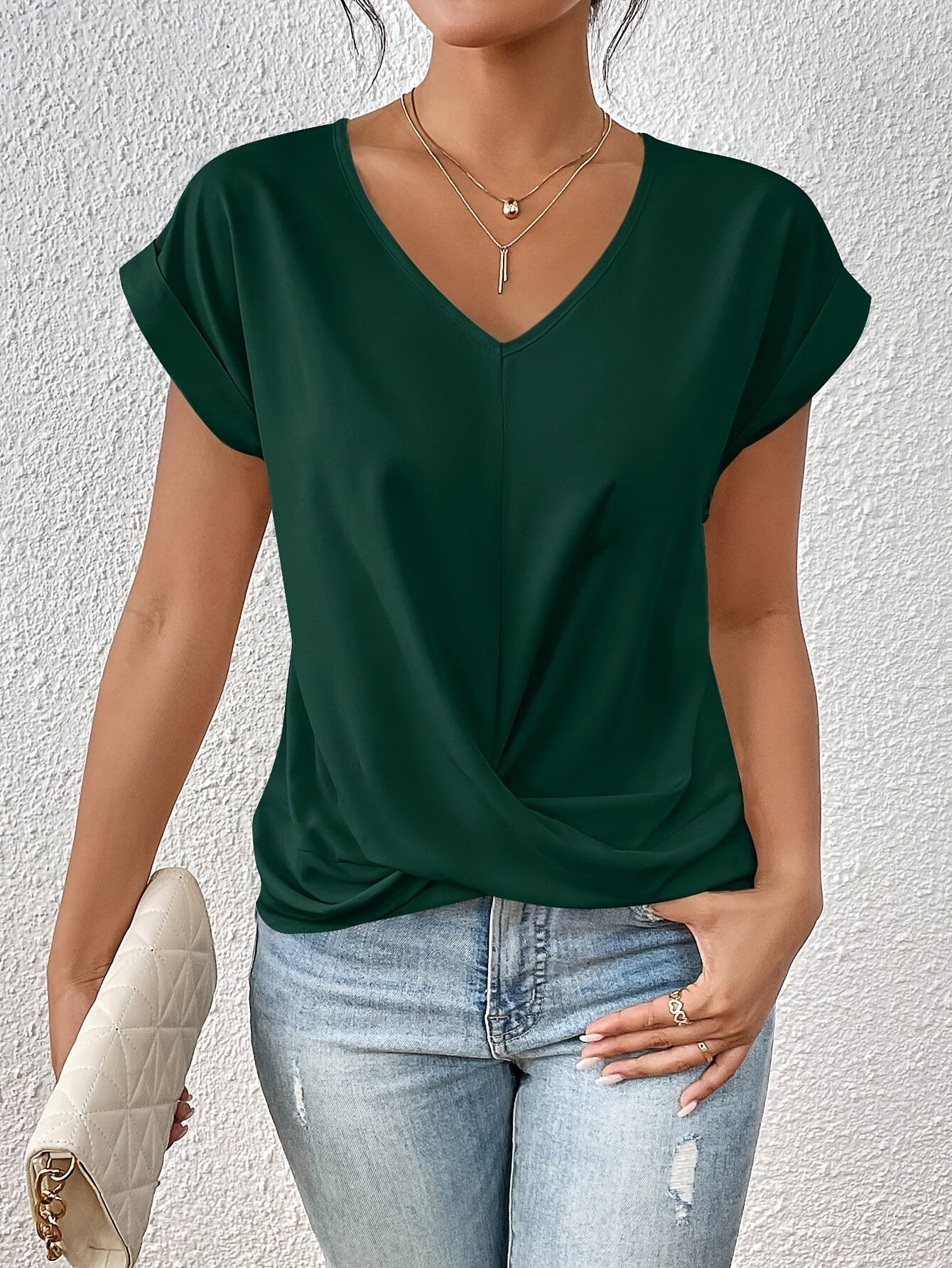 Topfitters™ | Casual T-shirt met sweetheart halslijn