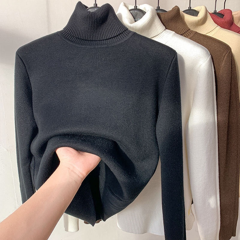 Topfitters™ | Turtle Neck Wintertrui Dames Elegante Dikke Warme Vrouwelijke Gebreide Trui Losse Basis Breiwerk