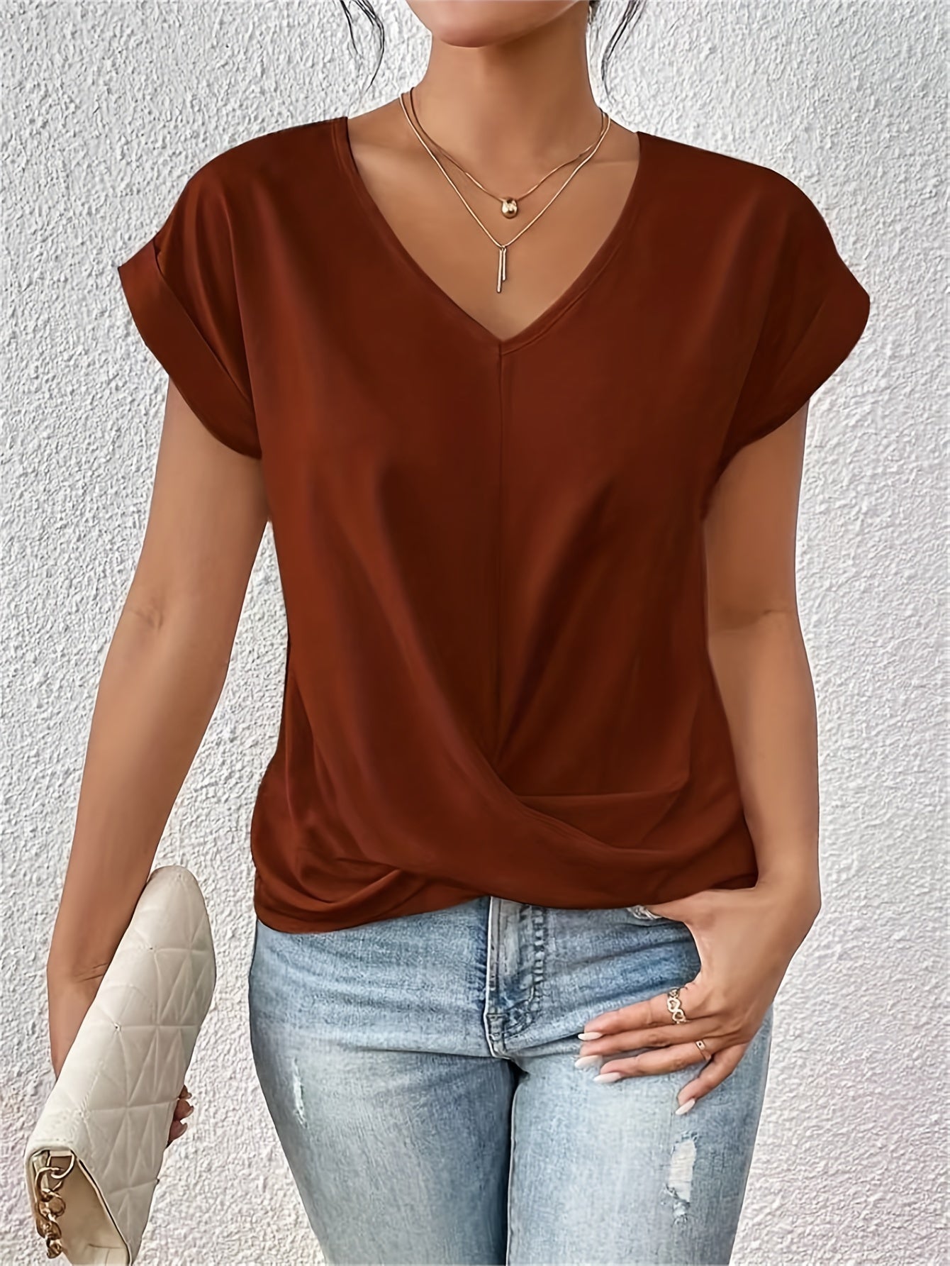 Topfitters™ | Casual T-shirt met sweetheart halslijn