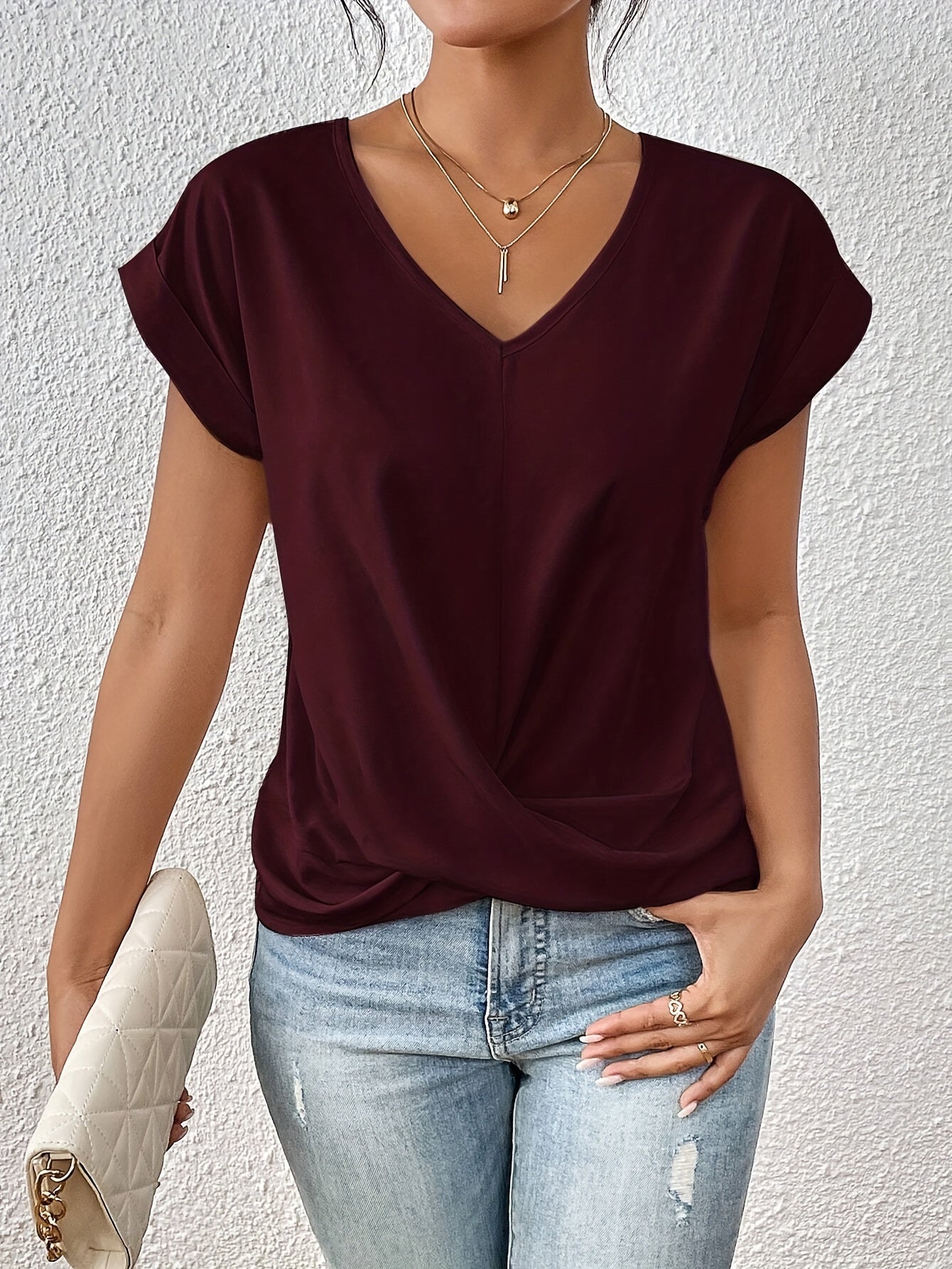 Topfitters™ | Casual T-shirt met sweetheart halslijn