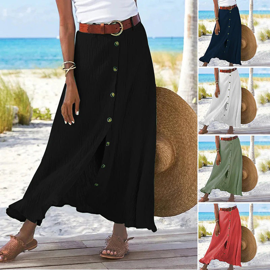 Topfitters™ | Maxi rok met knoopsluiting aan de voorkant