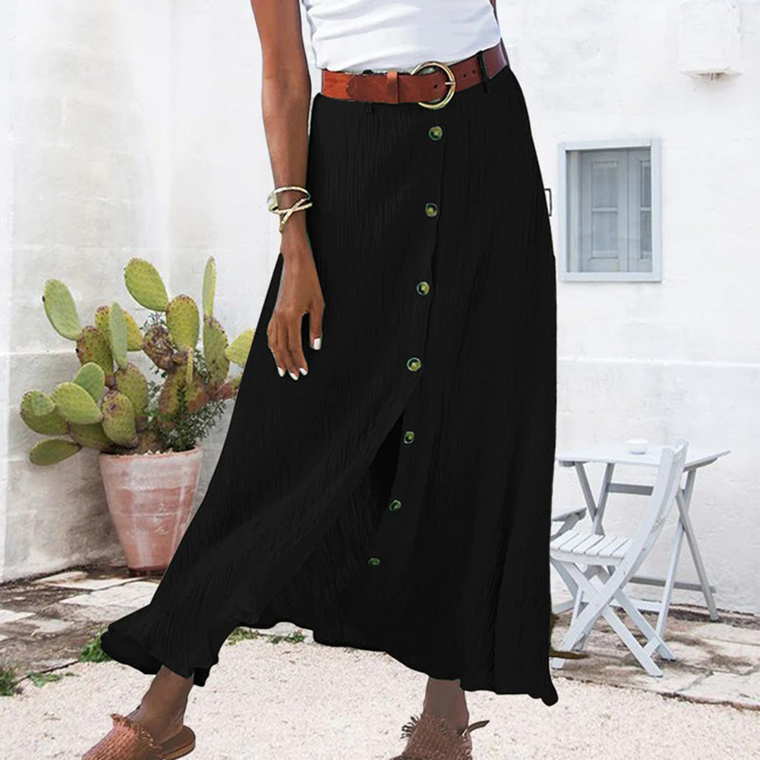 Topfitters™ | Maxi rok met knoopsluiting aan de voorkant