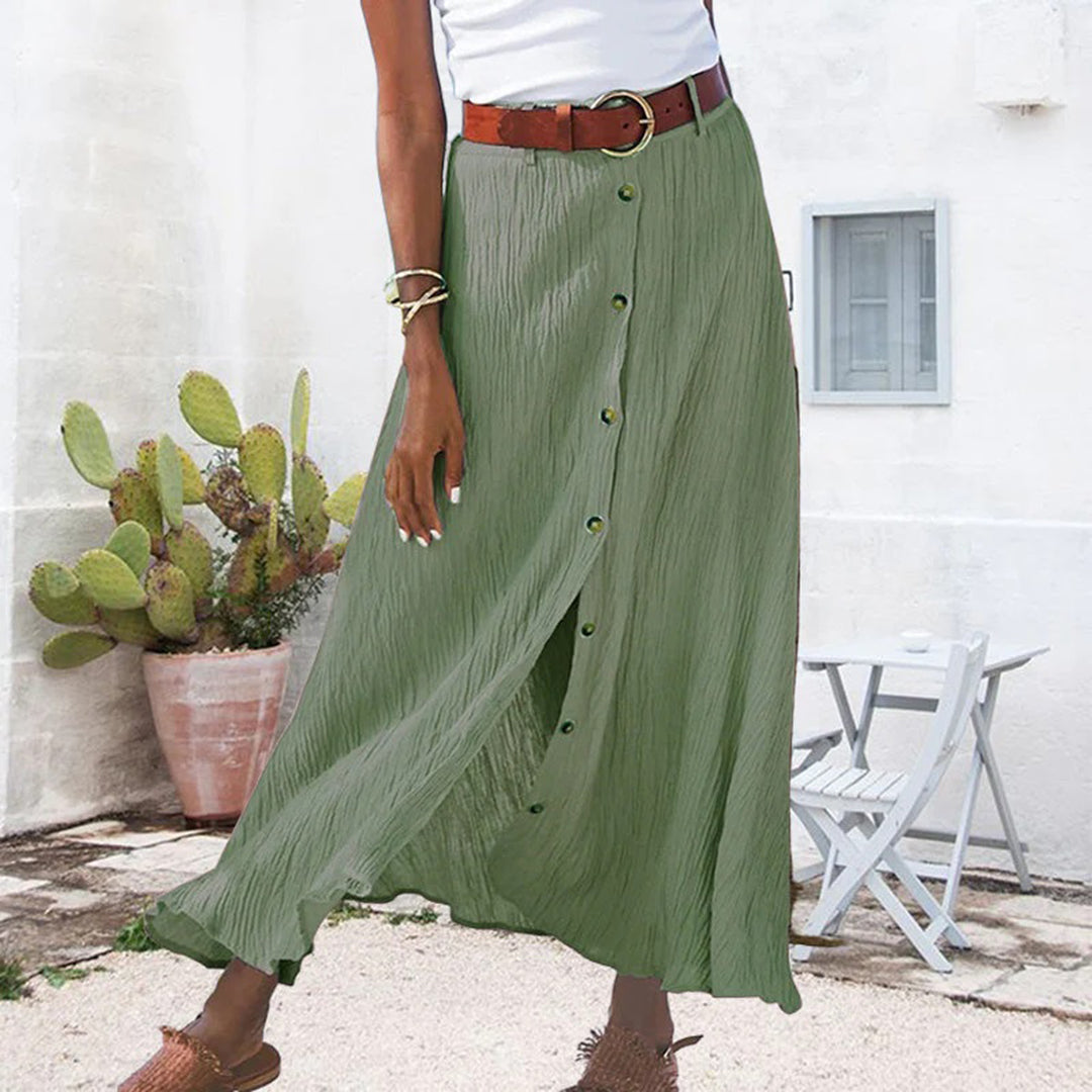 Topfitters™ | Maxi rok met knoopsluiting aan de voorkant