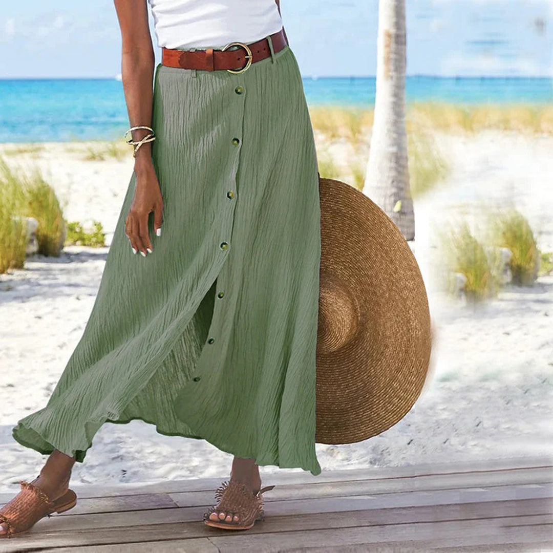 Topfitters™ | Maxi rok met knoopsluiting aan de voorkant