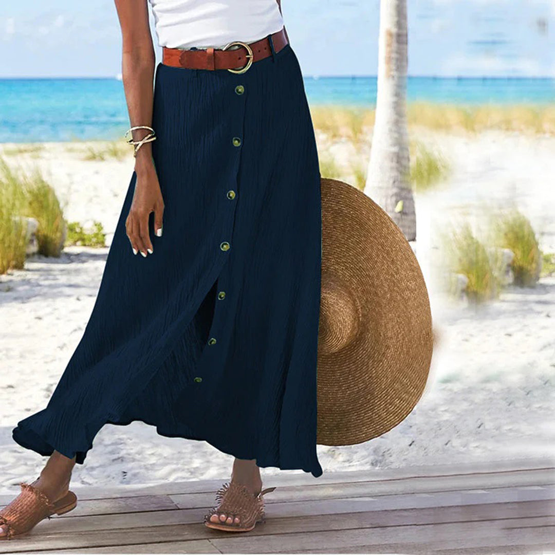 Topfitters™ | Maxi rok met knoopsluiting aan de voorkant
