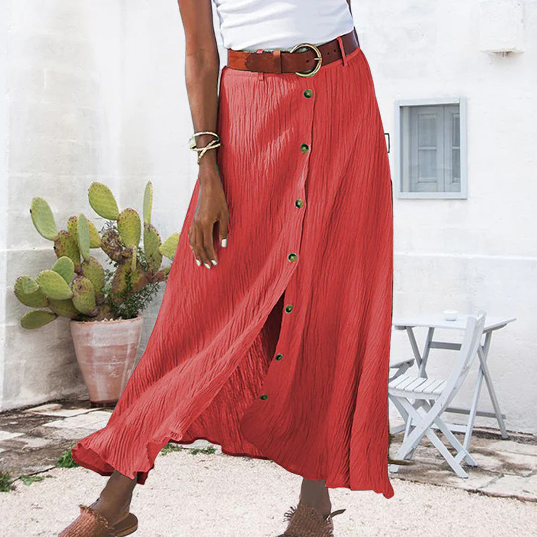 Topfitters™ | Maxi rok met knoopsluiting aan de voorkant