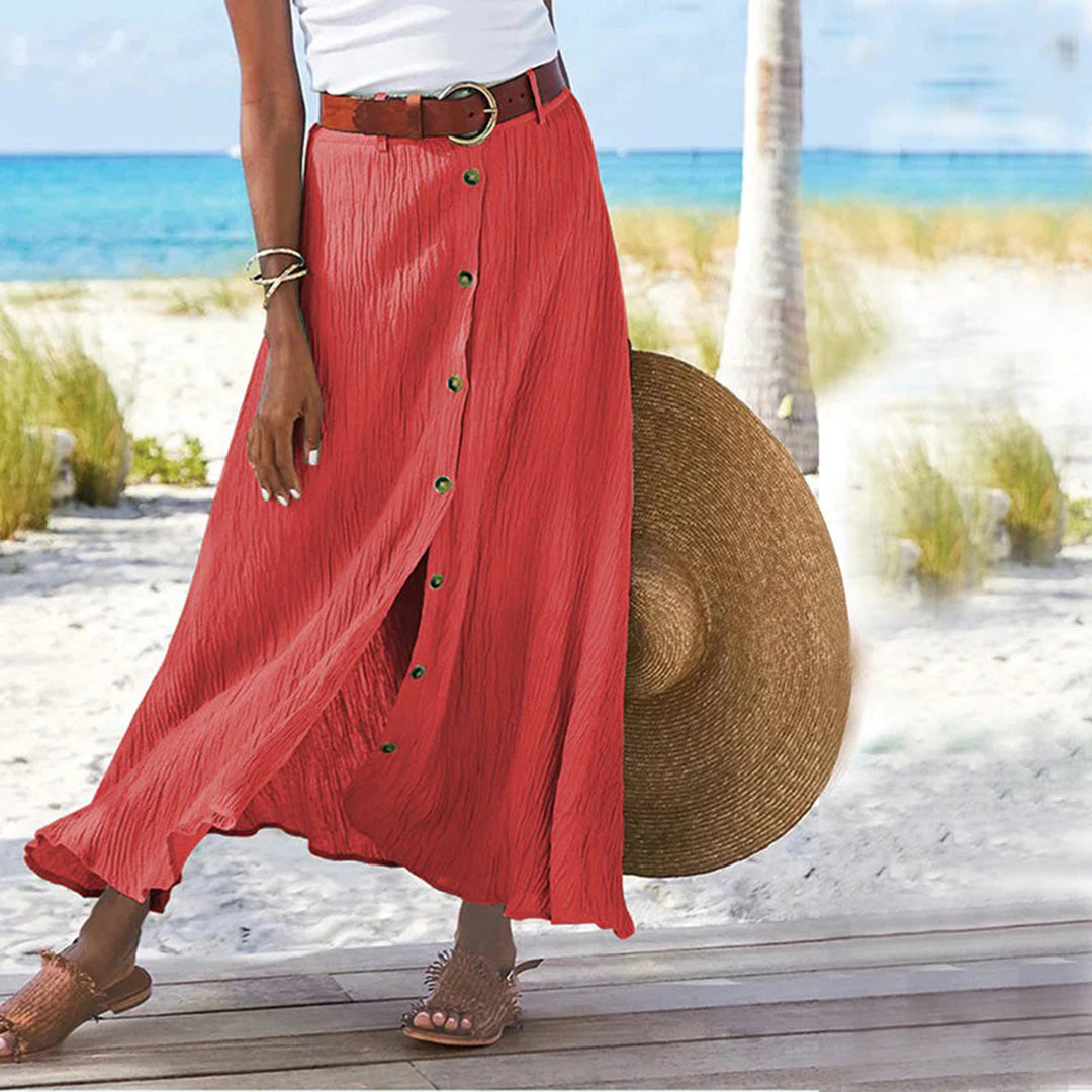 Topfitters™ | Maxi rok met knoopsluiting aan de voorkant