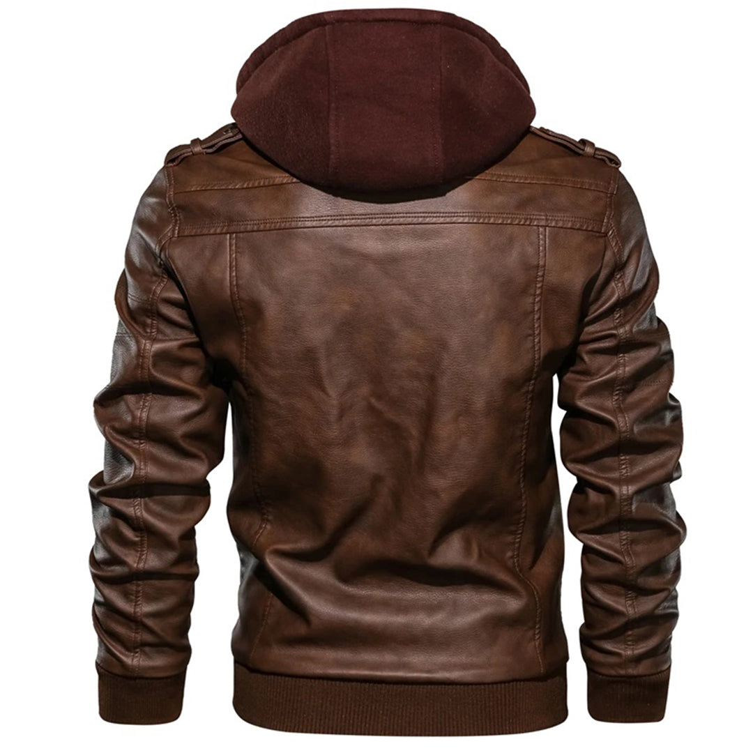 Topfitters™ | Leren jas met capuchon