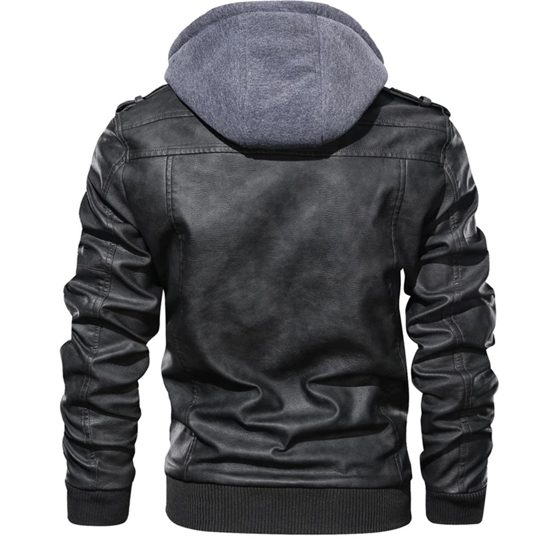 Topfitters™ | Leren jas met capuchon