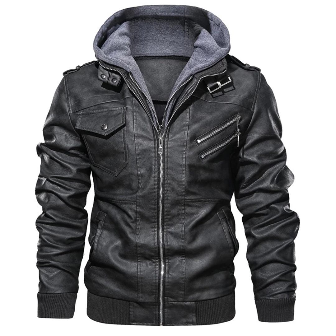 Topfitters™ | Leren jas met capuchon