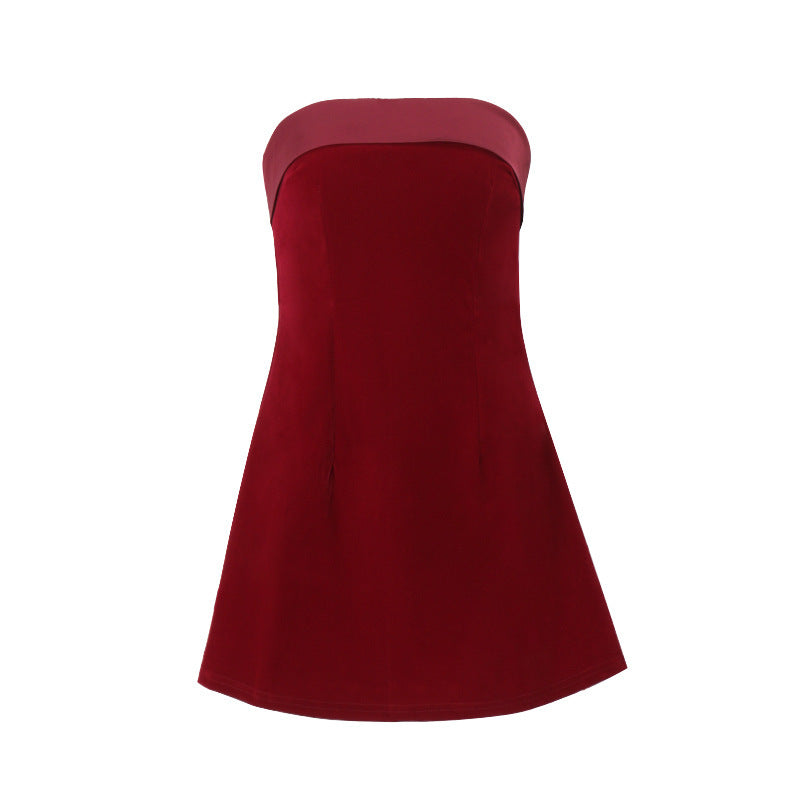 Topfitters™ | Ins Slim Tube-top Jurk Mode Rits A-lijn Korte Jurken Feestavond Kleding Voor Vrouwen