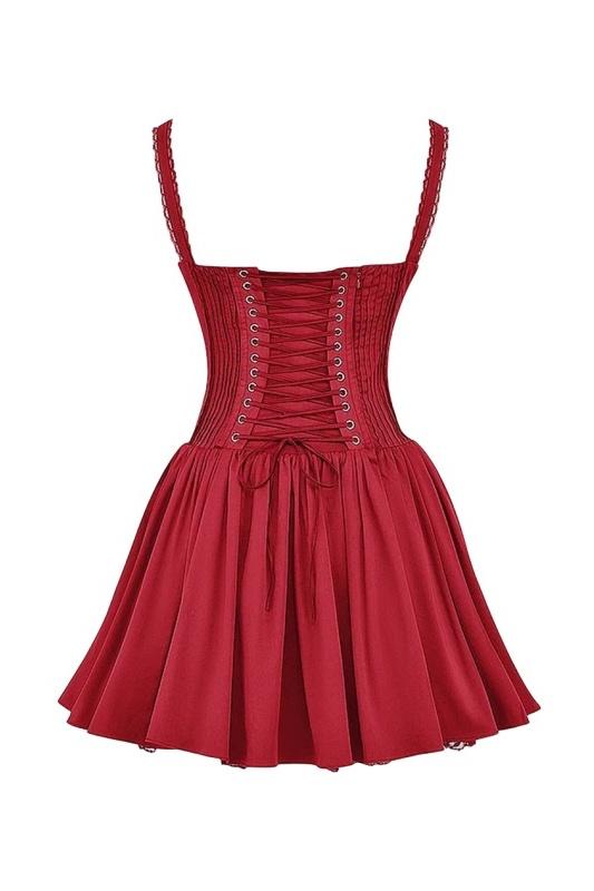 Topfitters™ | Agnes Kant Korset Mini Puff Jurk