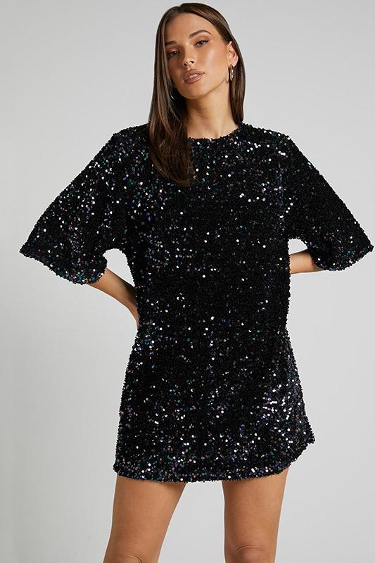 Topfitters™ | Alma Sequins Mini-jurk zonder rug
