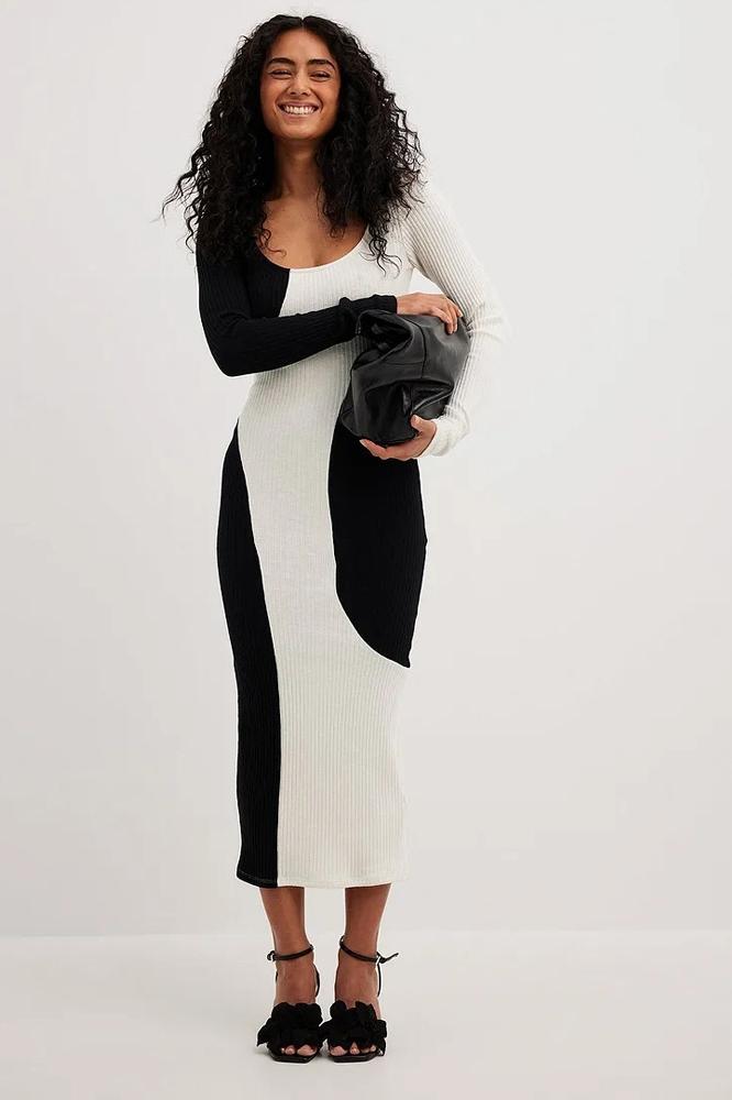 Topfitters™ | Belen Contrast Knit Midi-jurk