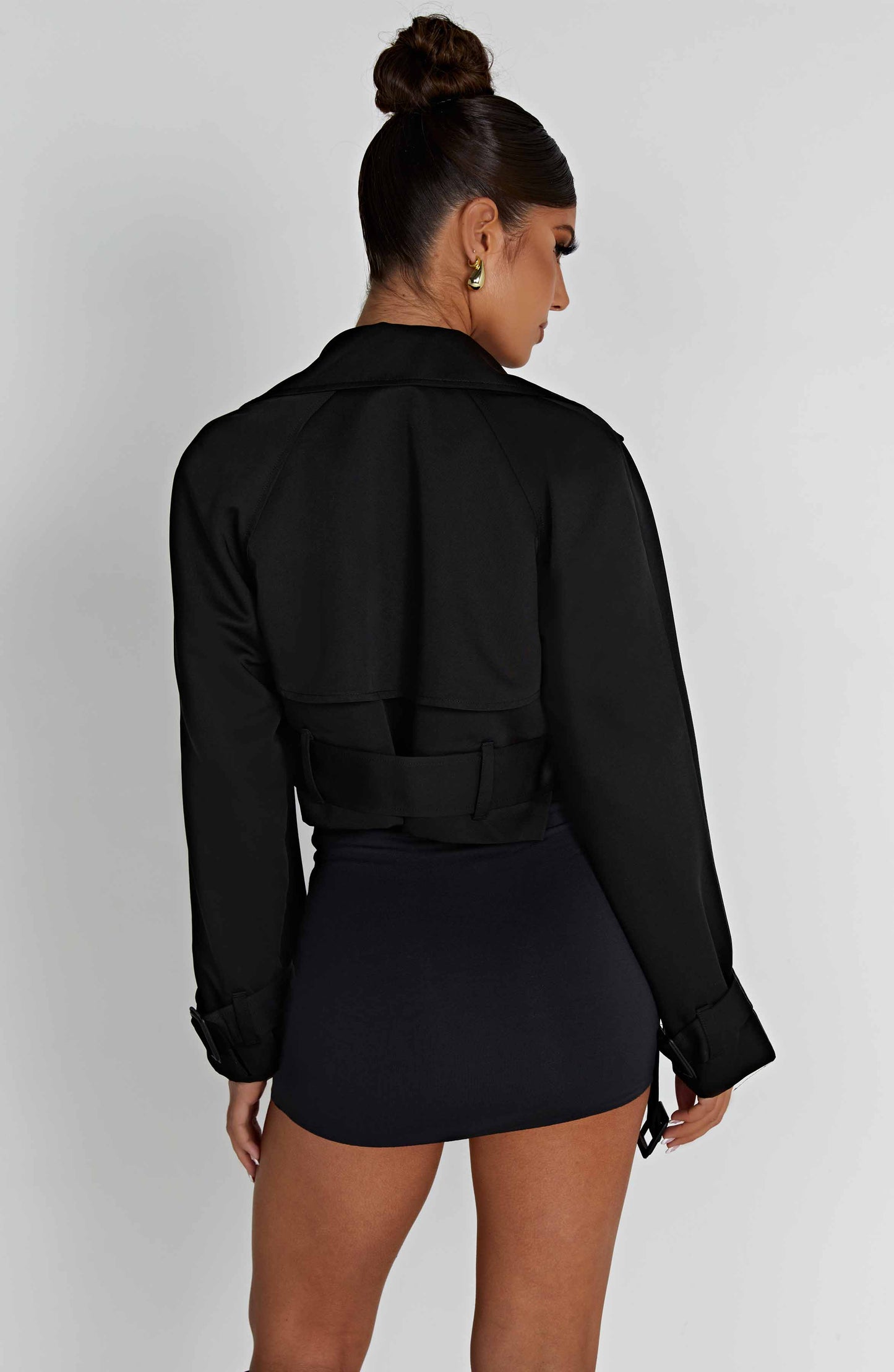 Topfitters™ | Caprice Cropped Trenchcoat - Zwart