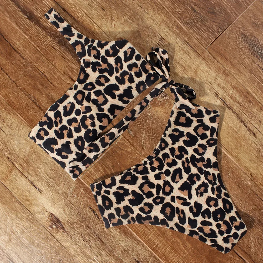 Topfitters™ | One-Shoulder Leopard Bikini