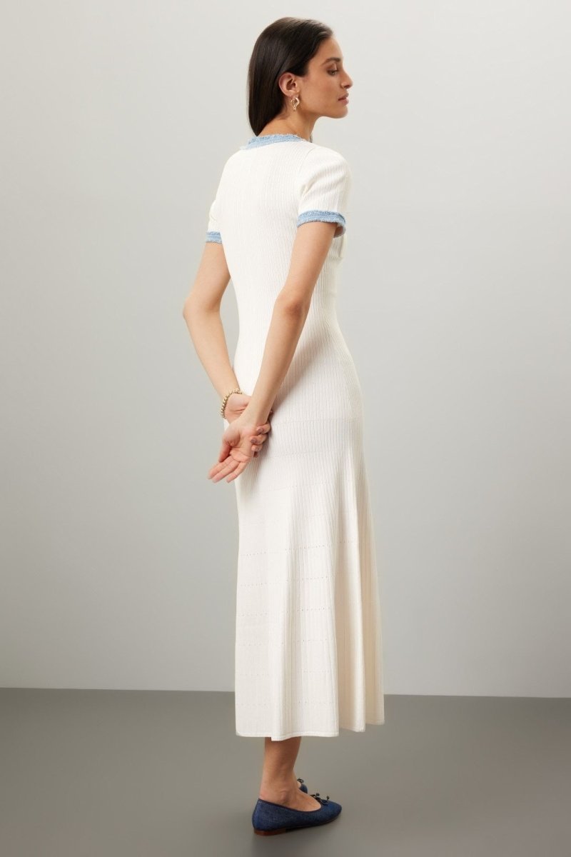 Topfitters™ | Elma ronde hals gebreide midi-shirtjurk