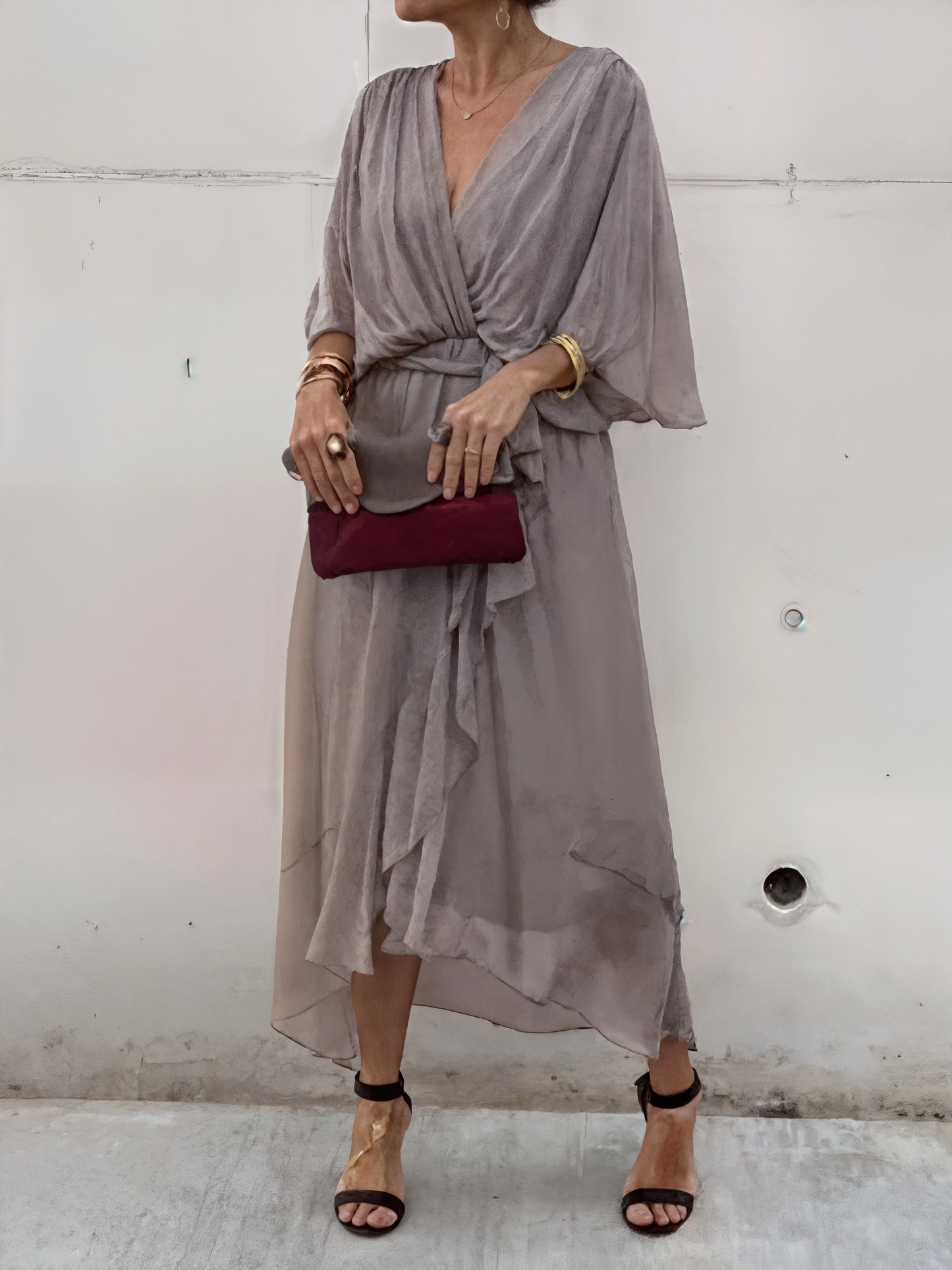 Topfitters™ | Chiffon jurk met V-hals