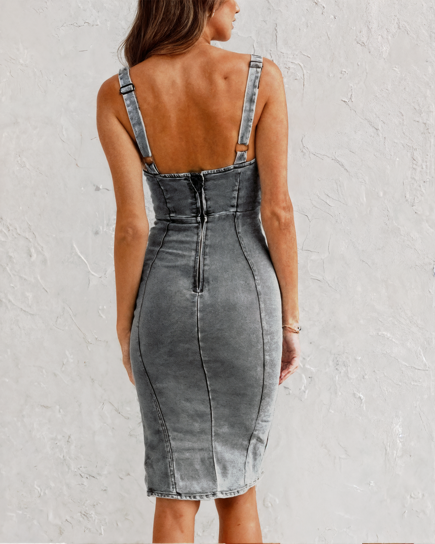 Topfitters™ | Denim jurk met verstelbare bandjes