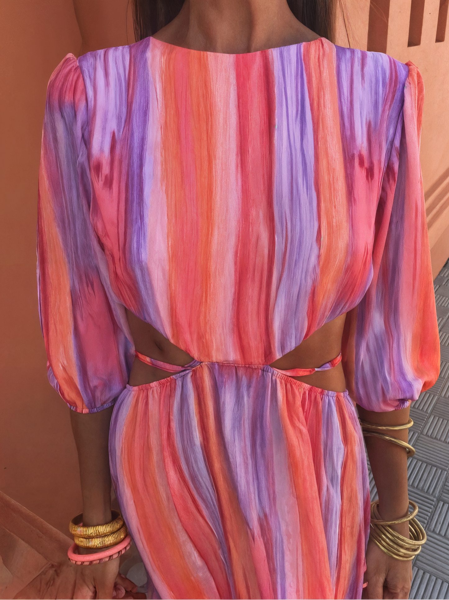 Topfitters™ | Tie-dye cut-out maxi-jurk