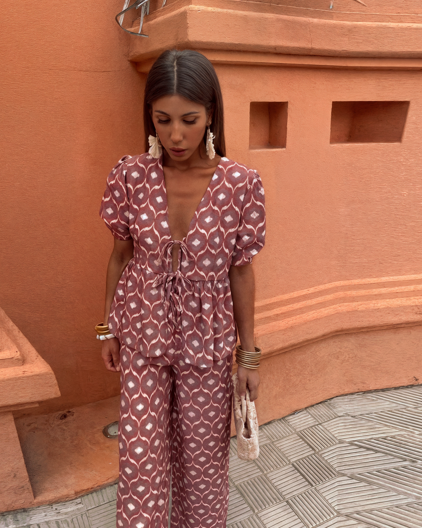 Topfitters™ | Tweedelige boho set met print
