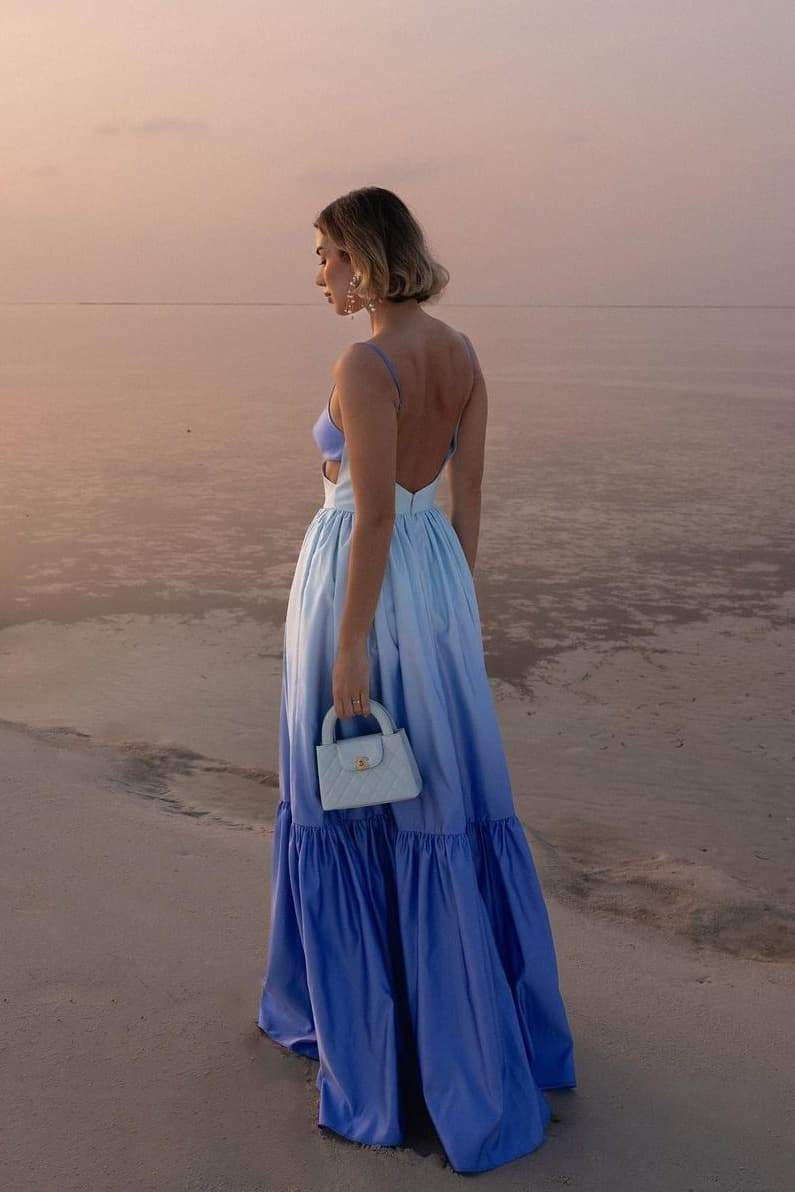 Topfitters™ | Ethel Cut-out Gradient Maxi Slip Dress