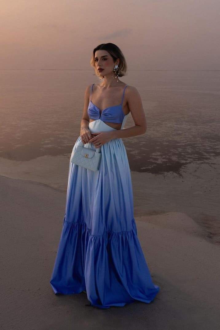 Topfitters™ | Ethel Cut-out Gradient Maxi Slip Dress