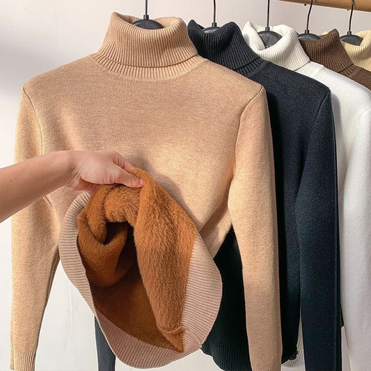 Topfitters™ | Turtle Neck Wintertrui Dames Elegante Dikke Warme Vrouwelijke Gebreide Trui Losse Basis Breiwerk