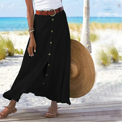Topfitters™ | Maxi rok met knoopsluiting aan de voorkant