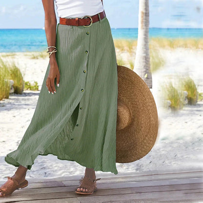 Topfitters™ | Maxi rok met knoopsluiting aan de voorkant