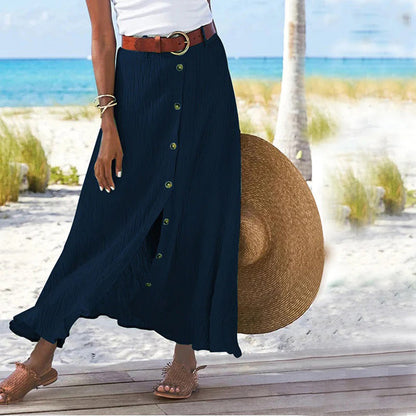 Topfitters™ | Maxi rok met knoopsluiting aan de voorkant