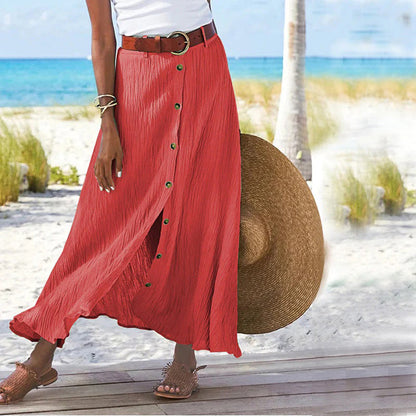 Topfitters™ | Maxi rok met knoopsluiting aan de voorkant