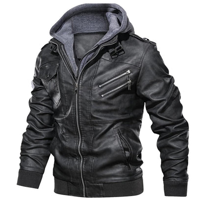Topfitters™ | Leren jas met capuchon