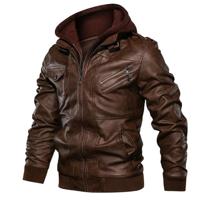 Topfitters™ | Leren jas met capuchon