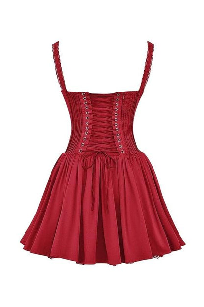 Topfitters™ | Agnes Kant Korset Mini Puff Jurk