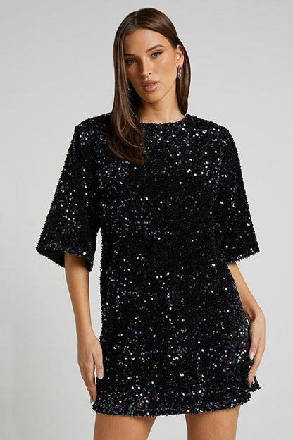 Topfitters™ | Alma Sequins Mini-jurk zonder rug