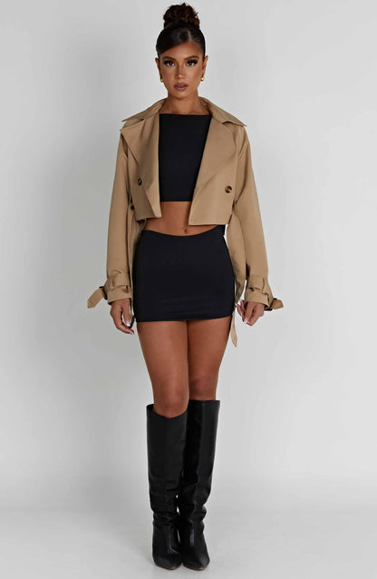 Topfitters™ | Caprice Cropped Trenchcoat - Beige