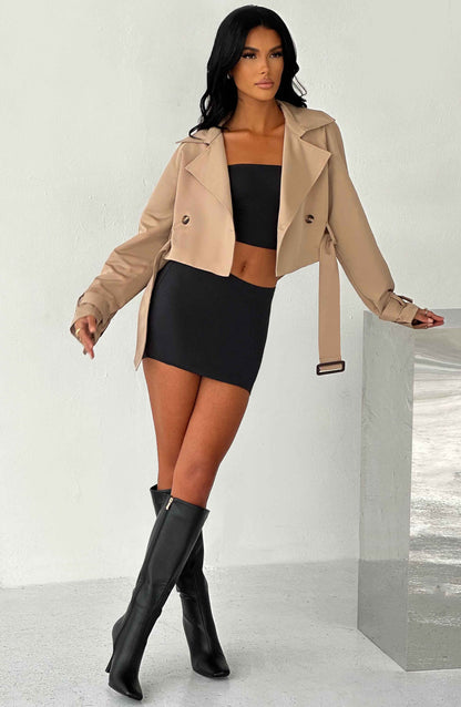 Topfitters™ | Caprice Cropped Trenchcoat - Beige