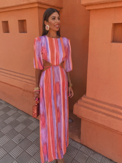 Topfitters™ | Tie-dye cut-out maxi-jurk