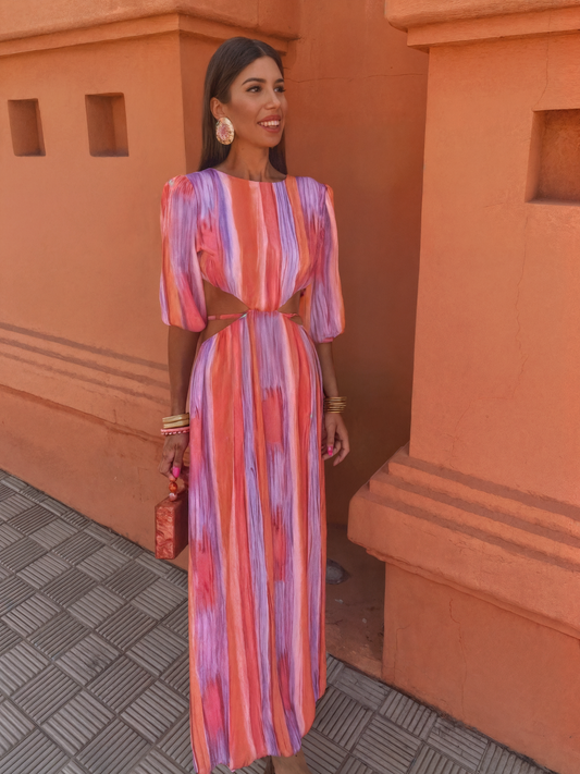 Topfitters™ | Tie-dye cut-out maxi-jurk