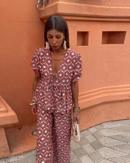 Topfitters™ | Tweedelige boho set met print