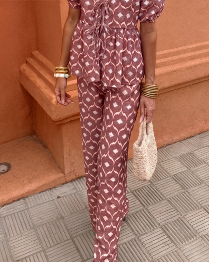 Topfitters™ | Tweedelige boho set met print