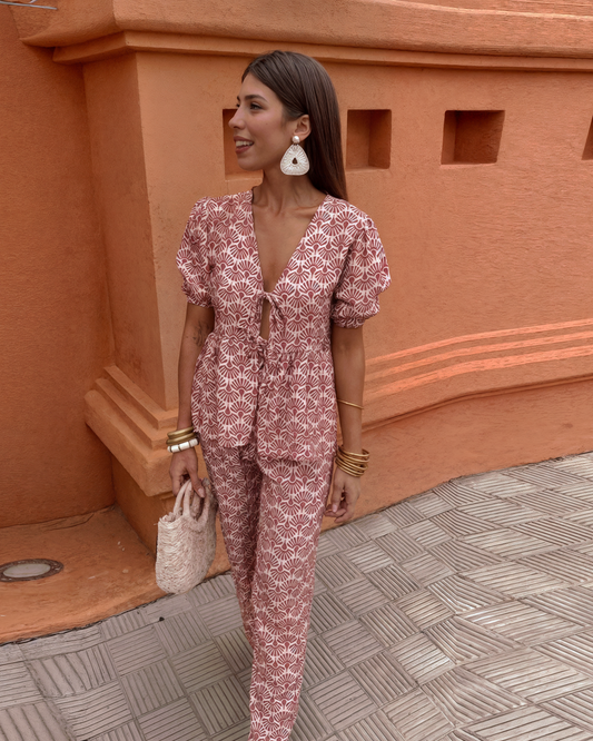 Topfitters™ | Tweedelige boho set met print