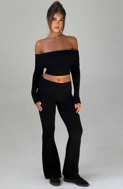 Topfitters™ | Portia gebreide broek - zwart